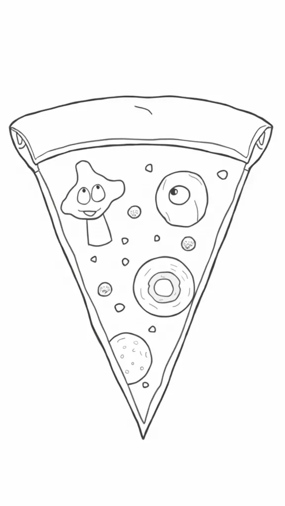 Página para colorear de pizza